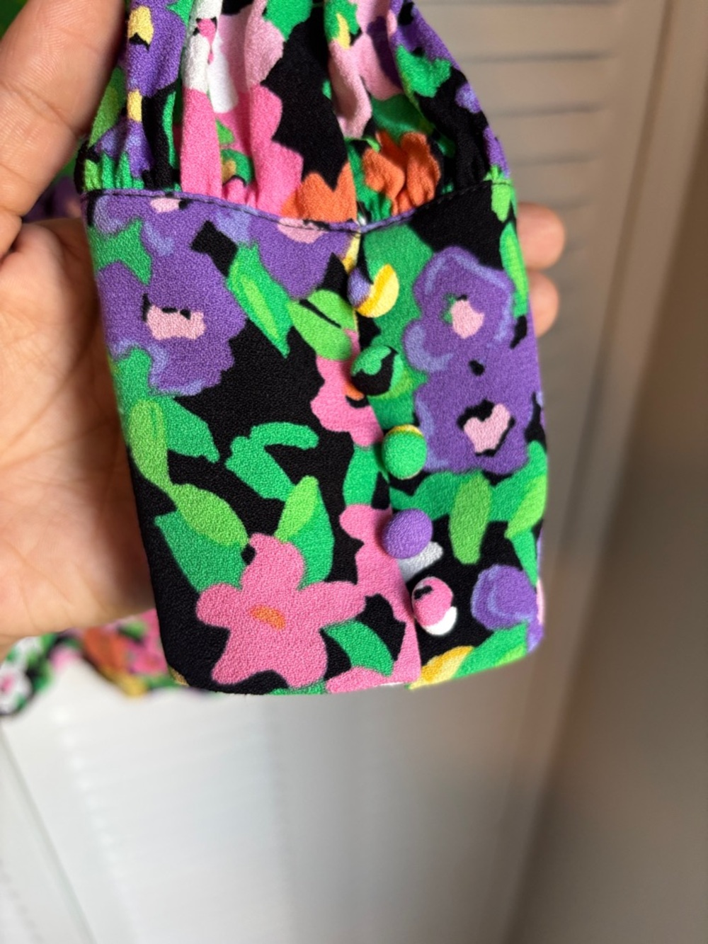 AFRM Floral Cut-Out Mini Dress Open Back Long Sleeve Size S Spring Summer - Picture 6 of 13